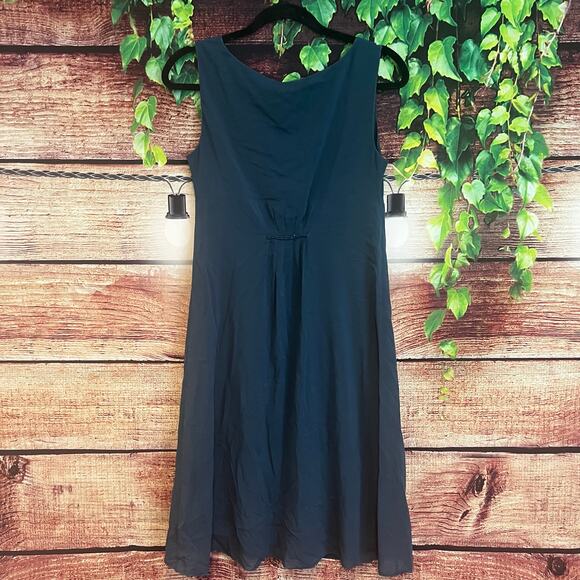 Max Studio Silk Chiffon Sleeveless Midi Dress Small Peacock Blue Beaded Holiday - Picture 3 of 4